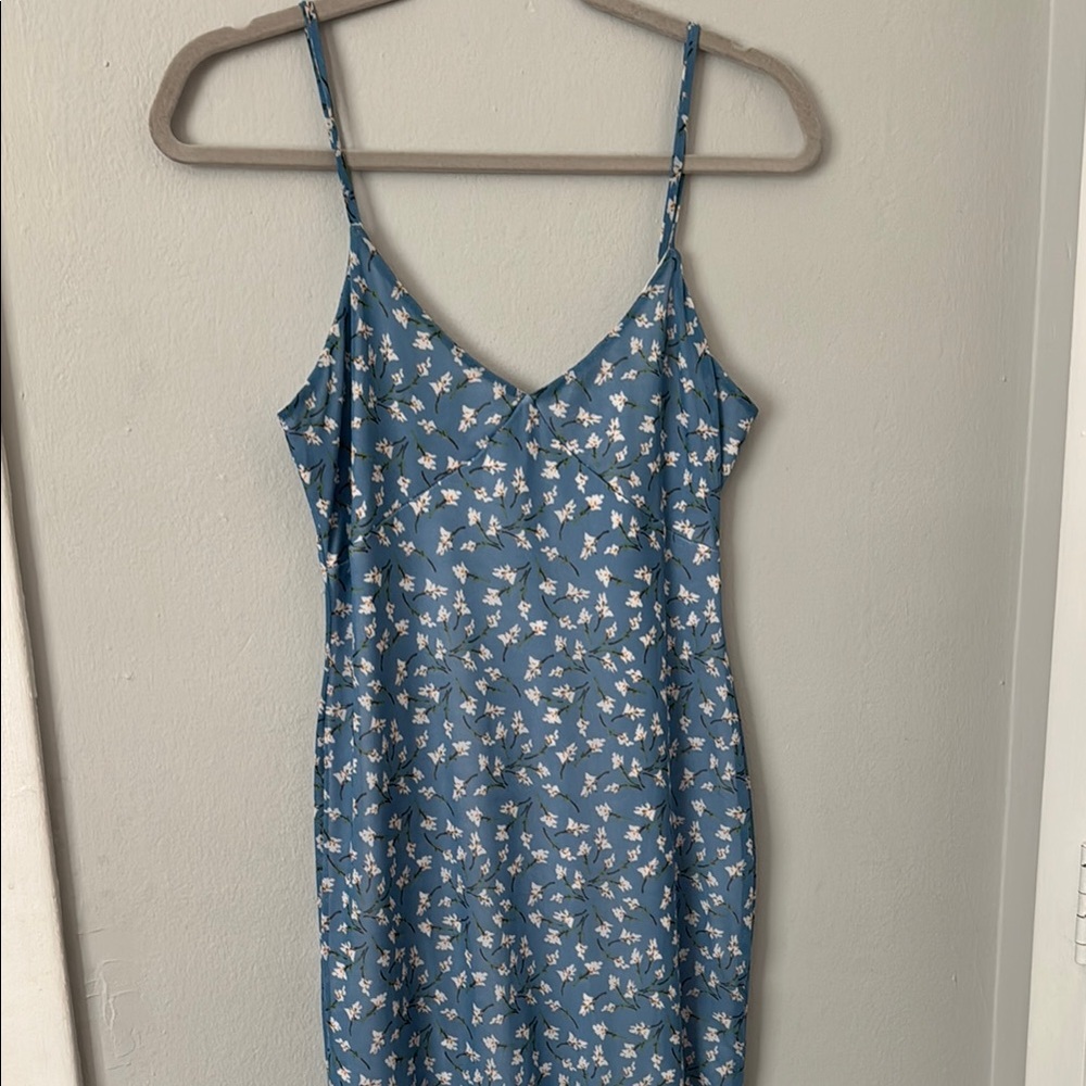 Floral Blue Midi Dress